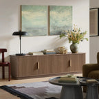 Win2Win Modern Boho Corner TV Stand – Walnut Finish win2win