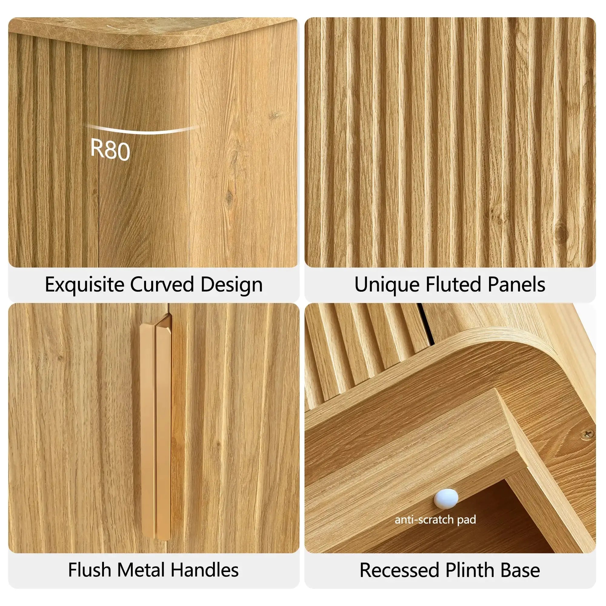 Win2Win Modern Boho Corner TV Stand – Oak Finish win2win