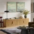 Win2Win Modern Boho Corner TV Stand – Oak Finish win2win