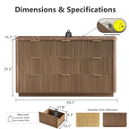 Win2Win Modern Boho 9-Drawer Dresser – walnut Fluted Chest win2win