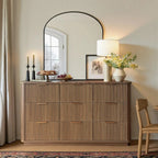 Win2Win Modern Boho 9-Drawer Dresser – walnut Fluted Chest win2win