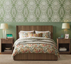Win2Win Fluted Nightstand with Charging Station, walnut Bedside Table win2win