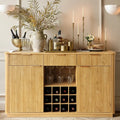 Win2Win Modern Boho 60" Sideboard – Oak | Fluted Wine Bar Cabinet win2win