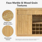Win2Win Modern Boho 60" Sideboard – Oak | Fluted Wine Bar Cabinet win2win